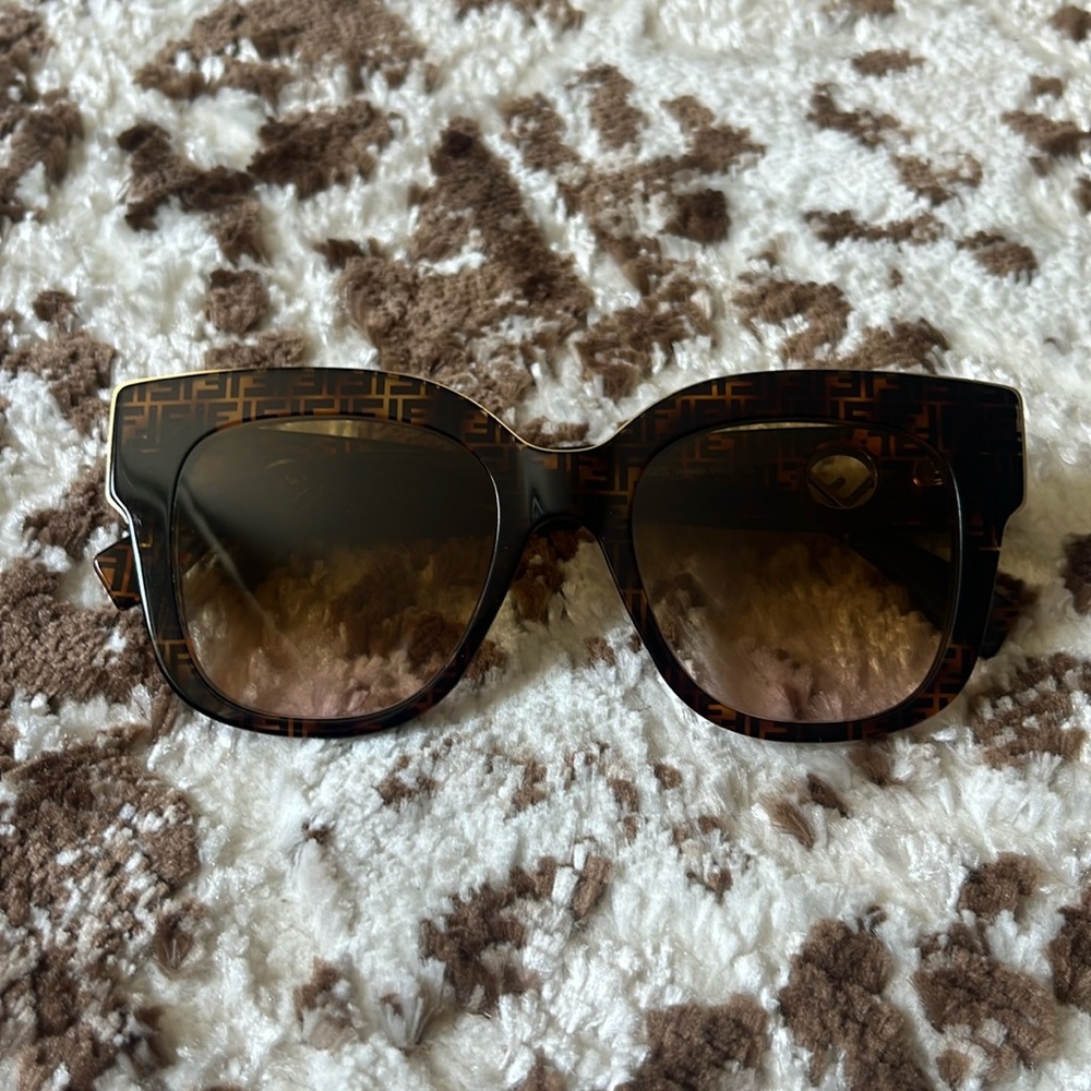 Fendi Large Frime Brown Sunglasses